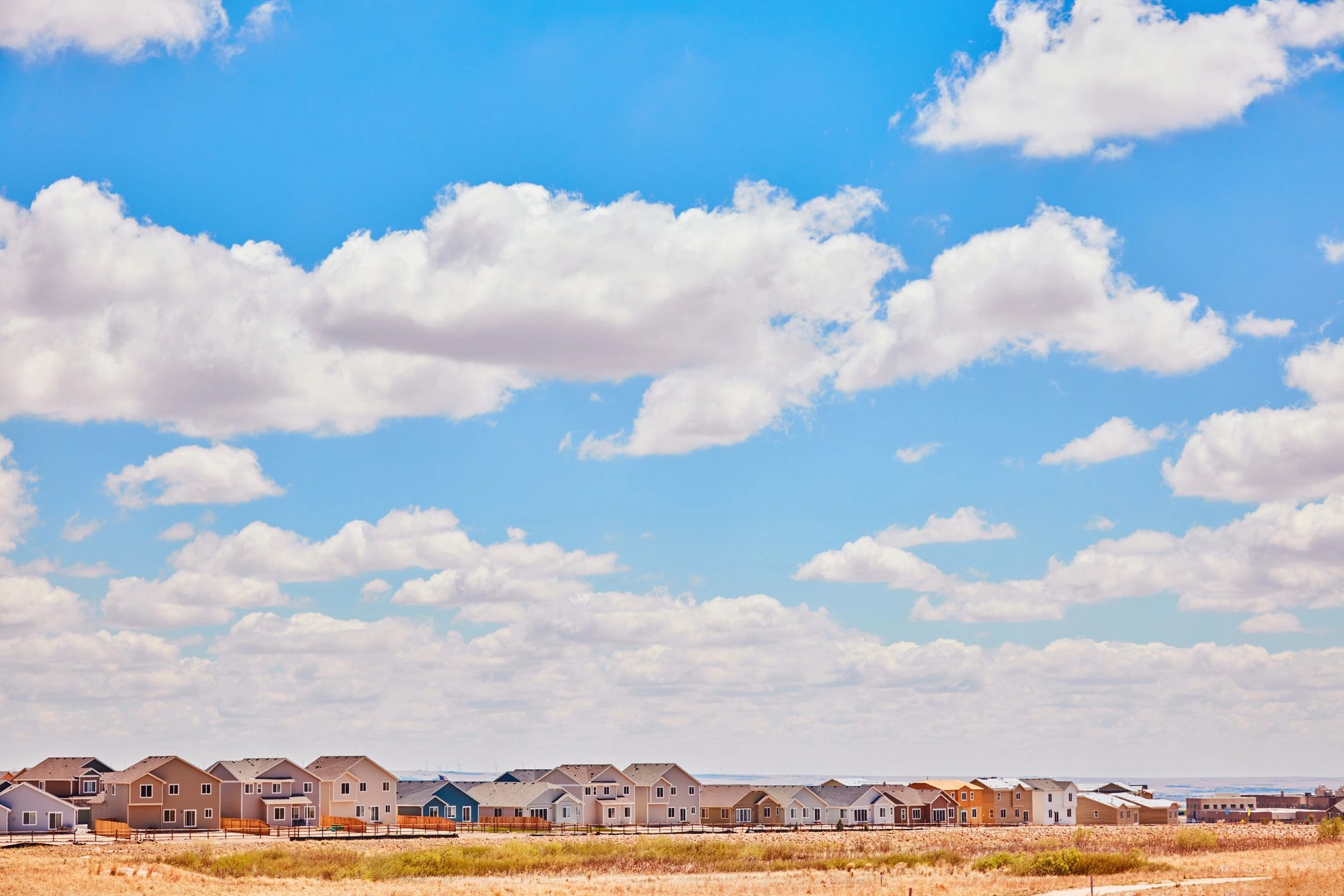 Modern townhouse community street view