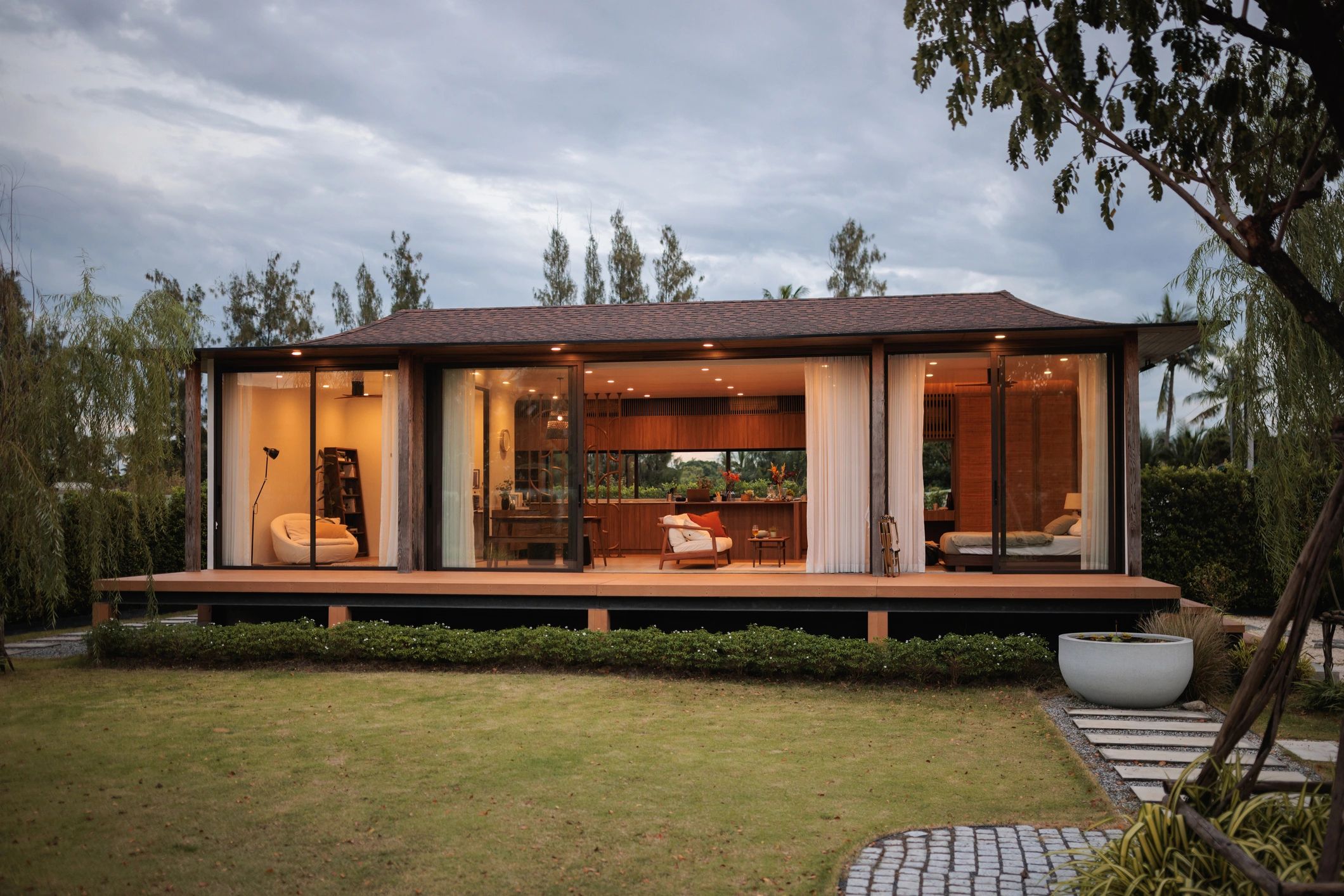 Exterior of a modern residential house