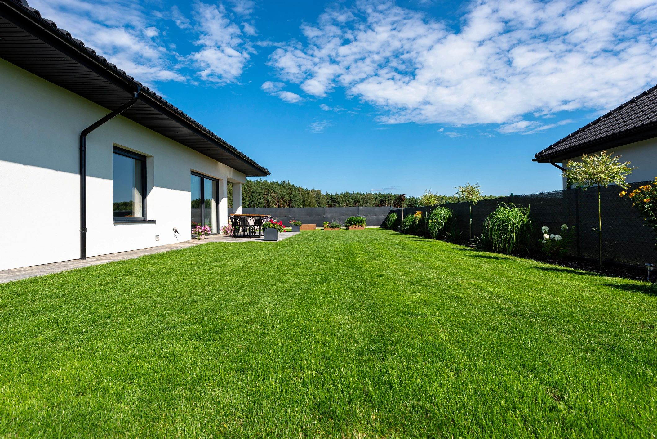 Luxury home exterior with garden