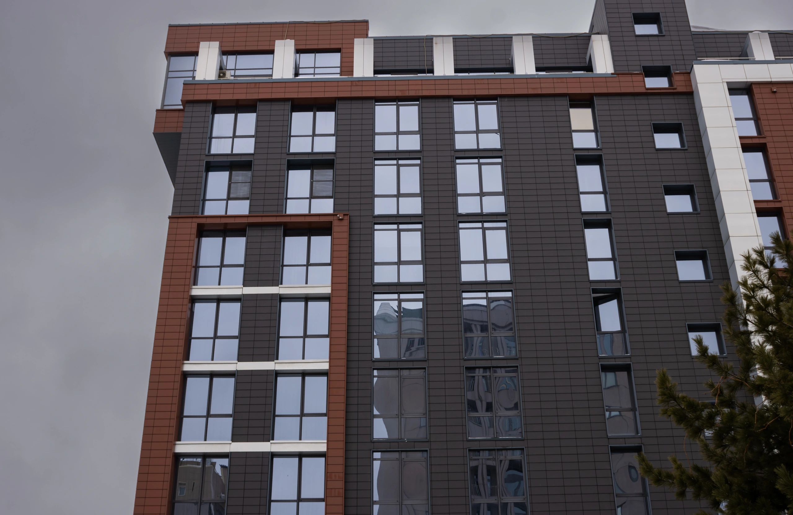 Modern apartment building facade